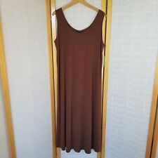 Jostar Chocolate Brown Maxi Dress Sleeveless Travel Stretch Knit Size XL NWT picture