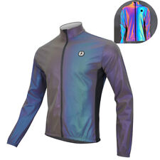 Darevie Men’s Cycling Jacket Windbreaker High Reflective Rainbow Running Jacket picture