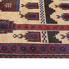 Traditional Handmade Vintage Oriental Rug Afghan Wool Rug 136x90cm {w11803} picture