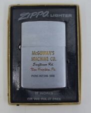 Vintage 1971 Zippo Advertising Lighter McGowan's Machine New Brighton PA W/ Box picture