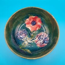 VTG Moorcroft Anemone Floral Pattern Footed Bowl•5 in Diam.•Tiny Repaired Chip picture
