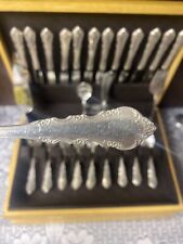 Reed & Barton Vintage Silverplate Flatware Set DRESDEN ROSE 76pc Service For 12+ picture