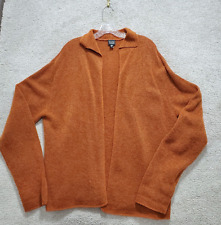 Eileen Fisher Cardigan Sweater Women Medium Orange Wool Mohair Blend Long Sleeve picture