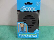 NEW (1) 02Cool USB Rechargeable Personal Necklace Fan - Black or Gray picture