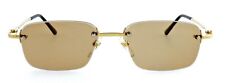 Vintage FRED Islande 005 52mm Gold Rimless Sunglasses France Excellent Unisex picture