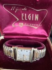 10 K VINTAGE ELGIN WRISTWATCH EARLY 1950S DURAPOWER WITH ORIGINAL BOX KEEPS TIME picture