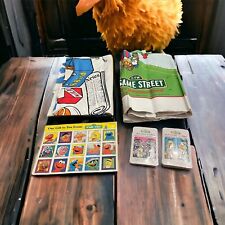 Vintage Sesame Street Educational Set Playmats (2) Card Packs (2) Stickers picture