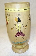 Santony Pottery Hand Painted Vase Folk Art Butterflies Florentine Original Italy picture