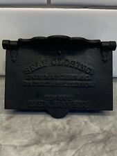 Antique Cast Iron Match Safe Self Closing Patent Applied for D.M CO Vintage Rare picture