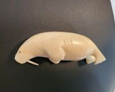 Small Vintage White Carved Inuit Native Walrus picture
