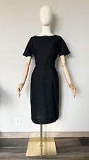 Vintage 1950s Charles Hymen Black Textured Wiggle Pencil Dress Size M/L? picture