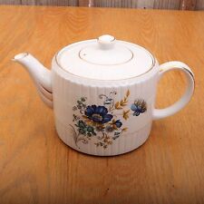 Vintage Ellgreave Wood & Sounds Genuine Ironstone Teapot Blue Floral England picture