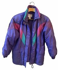 Vintage Allegheny Trail Jacket Bright Color Block Purple Coat 80’s Women’s M picture