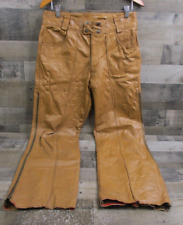 Vintage 70s AMF Harley Davidson Leather Pants Size 34 Brown Lined Actual 31x30 picture