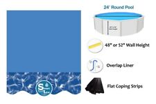 SmartLine 24' Round Overlap Swirl Bottom 25 Gauge Swimming Pool Liner w/ Coping picture