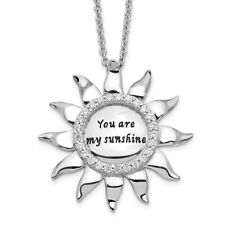 Sterling Silver Cubic Zirconia Antiqued You Are My Sunshine 18