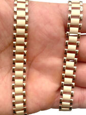 10kt Yellow Gold Oyster Link Chain Necklace Bracelet Men's Women 10mm SZ 8