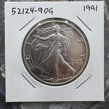 1991 Vintage US 1.0 Troy Ounce American Eagle Fine Silver Round #52124-9OG picture