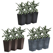Set of 3 Tall Planters Outdoor & Indoor Flower Pot Set Decorative Container picture