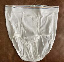 Vintage Sears Mens Underwear Briefs Medium 34-36 Blue & Gold Band Tighty Whities picture