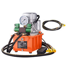 VEVOR Electric Hydraulic Pump Double Acting Oil Pump 10000 PSI 8L Solenoid Valve picture