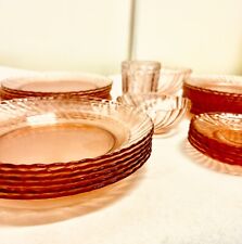 Depression Glass- Arcoroc of France Pink Swirl Design **Large Lot** picture