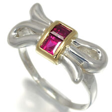 Auth Tiffany&Co. Ring Ruby Ribbon US5.5-5.75 925 Sterling Silver/18K YG picture