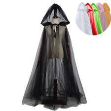 Vintage Gothic Medieval Long Cape Cloak Robe Hooded Cloak Party Witch Cosplay picture