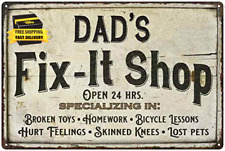 Dad'S Fix-It Shop Sign Garage Decor Man Cave Vintage Mechanic Wrench Men Dad Gra picture