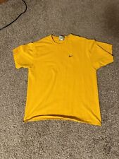 Vintage Y2K Nike Essential Check Short Sleeve T Shirt Men's Medium Yellow picture