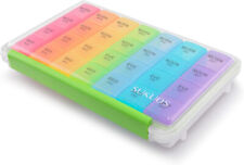 Sukuos 7-Day Pill Organizer, Large Moisture-Resistant Cases - Rainbow Colors picture