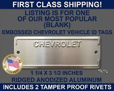 EMBOSSED ID TAG CHEVY CHEVROLET picture