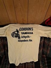 Hanes 70's Vintage Yamaha T-Shirt Yellow IndependenceCoffeyville Ks Cycle Center picture