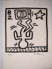 Keith Haring COA Vintage Signed Art Print on Paper Limited Edition Signed Litho picture