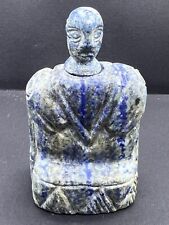 High Grade Lapis Lazuli Stone Ancient Bactrian Male Idol Birds Gurds On Shoulder picture