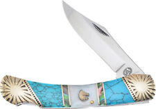 Frost Cutlery Lockback Turquoise/MOP Folding Stainless Pocket Knife SHS549TUR picture