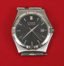 CITIZEN ECO-DRIVE MENS WATCH WRISTWATCH  STAINLESS STEEL CASE BLACK WORKING  picture