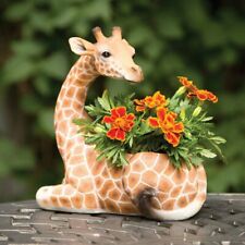 Realistic Detail & Texture Young Safari Giraffe 2 In 1 Garden Planter Statue picture