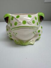 Fitz and Floyd Spotted Frog Planter Green Dots picture