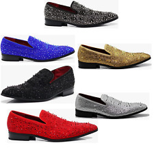Men's Vintage Spike Dress Loafers Slip On Fashion Shoes Classic Tuxedo Dress Sho picture