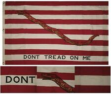 3x5 Embroidered First Navy Jack Gadsden 100% Cotton Flag 3'x5' Banner W/ 3 Clips picture