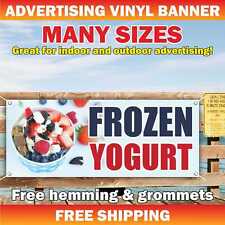 FROZEN YOGURT Advertising Banner Vinyl Mesh Sign Smoothie milkshake Ice Cream picture