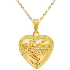 14K Yellow Gold Plated Silver Photo Small Heart Locket 