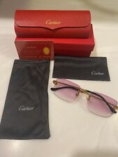 Cartier rimless sunglasses for men Vintage SkyBlue/Pink Purple Gradiant black picture