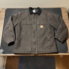 Vintage Carhartt Barn Chore Jacket Blanket Quilt Lined C26 Dark Brown Coat DKB picture