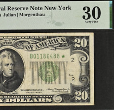 1934A $20 Federal Reserve Note PMG 30 Very-Fine New York Star Fr 2055-B* picture