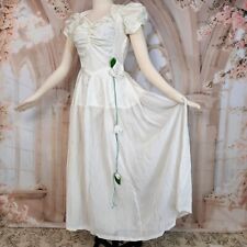Antique Vintage 1930s Puff Sleeve White Maxi Dress Gown Museum Deaccessioned picture