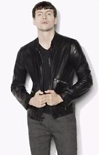 John Varvatos Collection Racer Leather Jacket Sz:48 picture