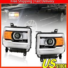 Clear For 2014-2019 GMC Sierra 1500 Base Denali Projector Headlights Lamp 14-19 picture