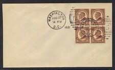 U.S. 1927 1 1/2¢ IMPERF BLOCK FDC AUG. 27, 1926 WASHINGTON D.C. DUPLEX CANCEL picture